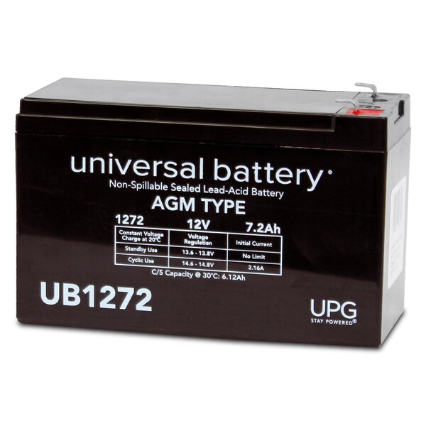 Upg Sealed Lead Acid Battery, 12 V, 7.2Ah, UB1272, F1 (Faston Tab) Terminal, AGM Type 40760 - main